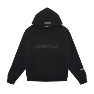 Fear of God Essentials Pullover Applique Logo Hoodie – Black